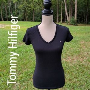 Tommy Hilfiger SP Black V-Neck SS Tee